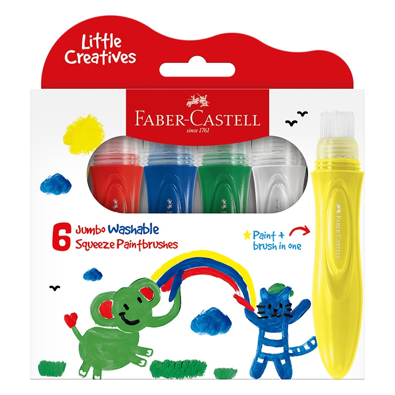 FABERCASTELL LITTLE CREATIVES JUMBO WASHABLE SQUEEZING PAINT BRUSHES