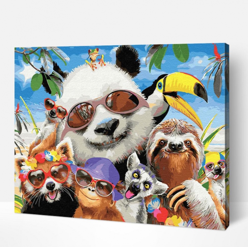 PAINT BY NUMBERS JUNGLE FRIENDS 15836 NETT Jacksons Drawing Supplies