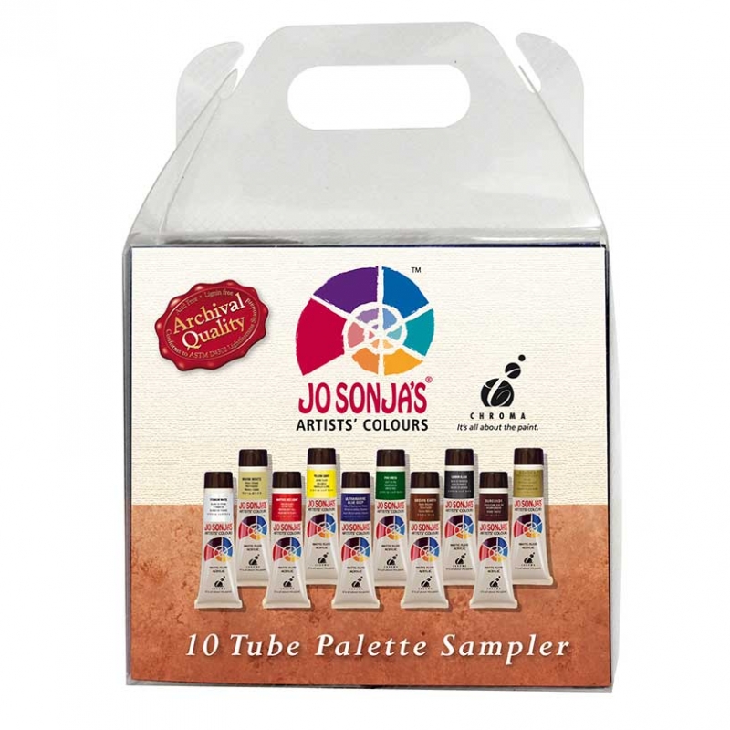 PAINT ACRYLIC JO SONJA 10 X 20ML TUBE PALETTE SAMPLER Jacksons