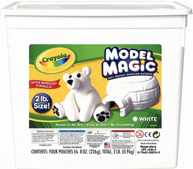 CLAY CRAYOLA RESEALABLE MODEL MAGIC 4 x 8oz WHITE (BUCKET) Jacksons
